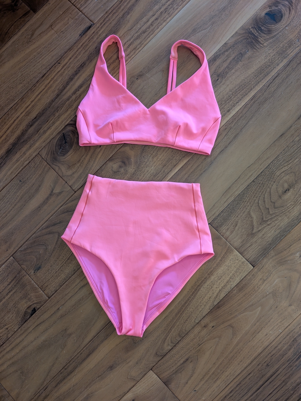 Left On Friday Pink High-Waist Bikini Set